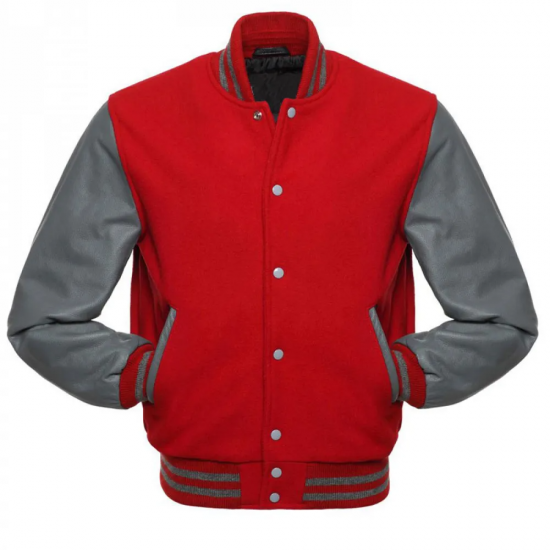 Men's Varsity Grey and Red Jacket