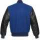 Men's Wool Blue and Black Leather Jacket