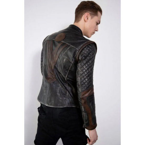 Mens 2 In 1 Thor Vintage Moto Quilted Leather Jacket