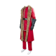 Mens Christmas Movie Santa Claus Cosplay Costume Outfit Red Leather Coat