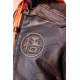 Mens Goku Orange Hood Brown Leather Jacket