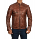 Mens Light Brown Genuine Lambskin Motorcycle Leather Jacket