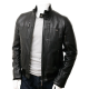 Mens Slim Fit Classic Real Leather Bomber Jacket
