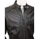 Mens Slim Stylish Cafe Racer Real Leather Biker Jacket