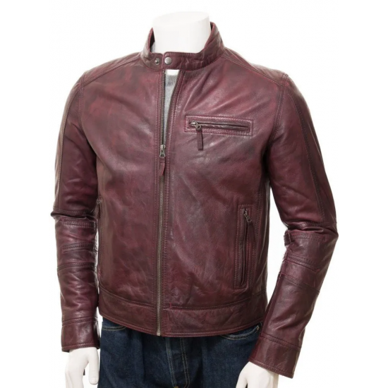 Mens Ultra Cool Soft Real Leather Biker Jacket