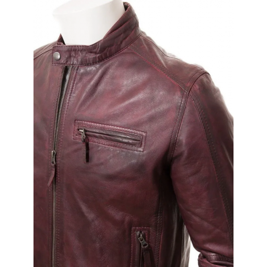 Mens Ultra Cool Soft Real Leather Biker Jacket