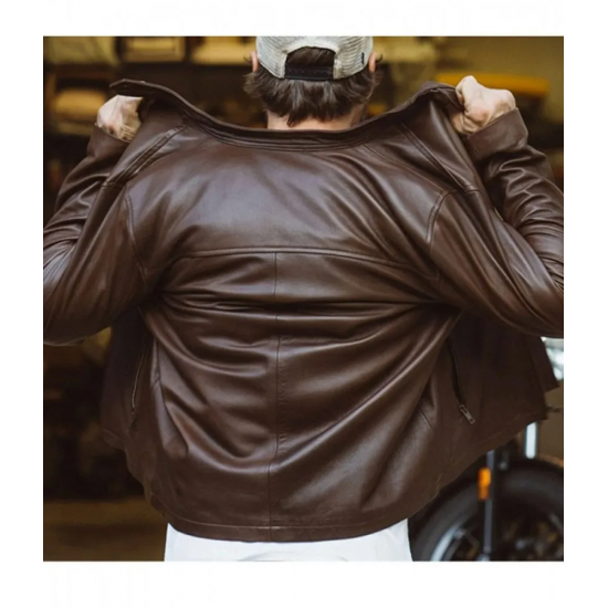 Men’s Biker Thompson Brown Leather Jacket