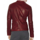 Men’s Casual Red Burnished Dual Zipper Jacket