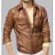 Men’s Designer Moto Tan Brown Leather Jacket