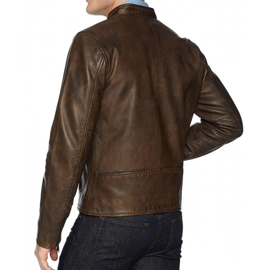 Men’s Snap Tab Collar Lucky Vintage Leather Jacket