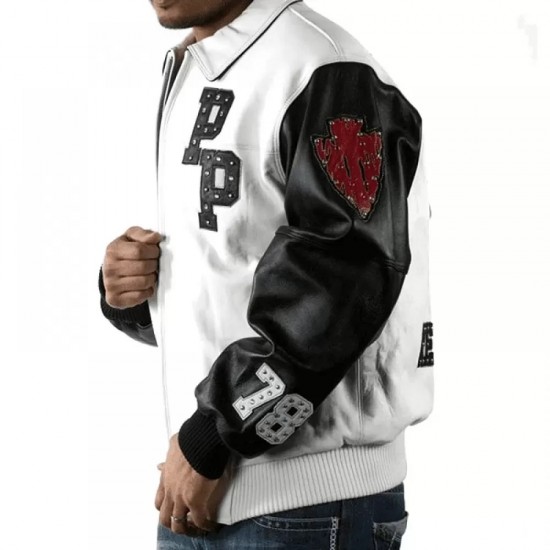 Men’s White Pelle Pelle Renegades Chief Keef Genuine Leather Jacket