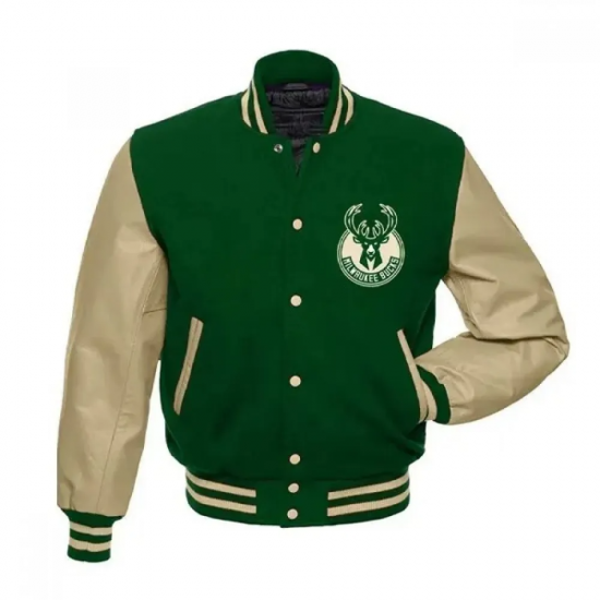 Milwaukee Bucks Green Wool Varsity Jacket