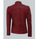 Montana Womens Biker Maroon Leather Jacket