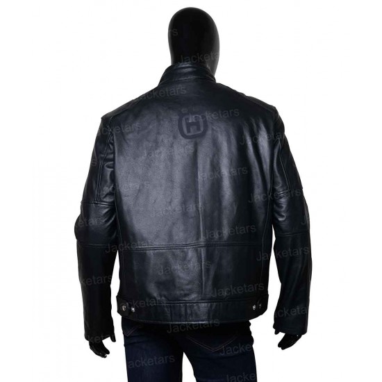 Motorcycle Husqvarna Black Leather Jacket