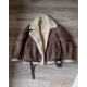 Mynarski Lancaster Vintage Shearling Aviator Brown Leather Jacket Men