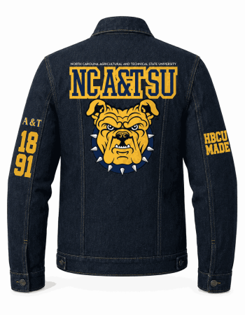 North Carolina A&T State University Style Dark Navy Denim Jacket