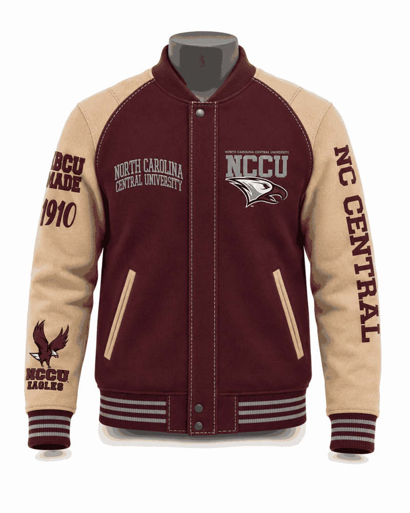 North Carolina Central Maroon Style Varsity Wool Jacket - Unisex