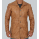 Natural Mens Distressed Camel Leather Coat