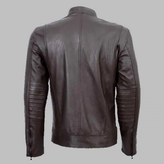 New Men Deosai Mocha Brown Cafe Racer Jacket