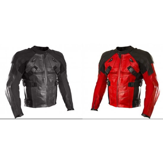 New Men's Deadpool Motorcycle Leather Jacket