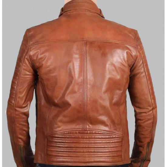 New Men's Edinburgh Brown Leather Jacket