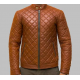 New Men's Trivor Tan Cafe Racer Jacket