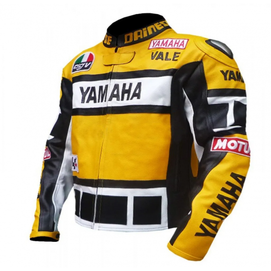 New Men's Yamaha Motorcycle Cow Hide Leather Jacket
