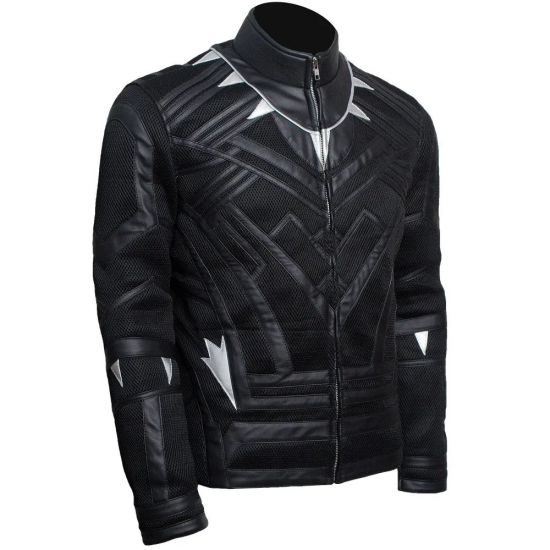 New Mens Black Panther Leather Jacket