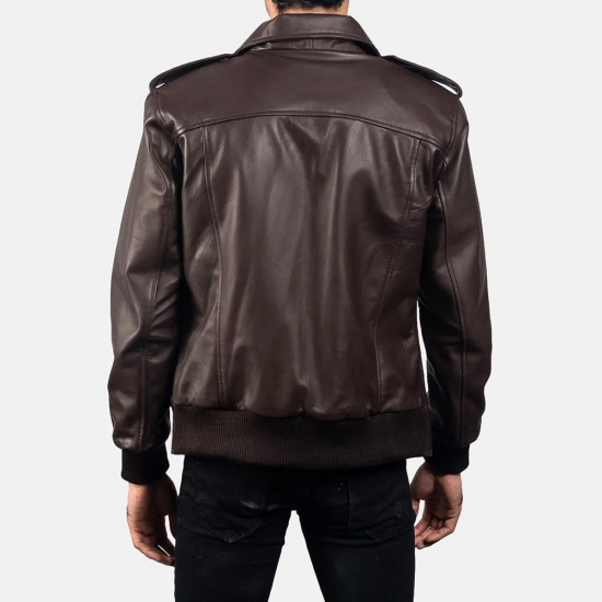 New Mens Stylish Design Four Pockets Real Leather Bomber Jacket