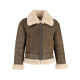 Nili Lotan Brown Shearling Aviator Men's Leather Jacket