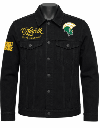 Norfolk State University Style Black Denim Jacket - Unisex