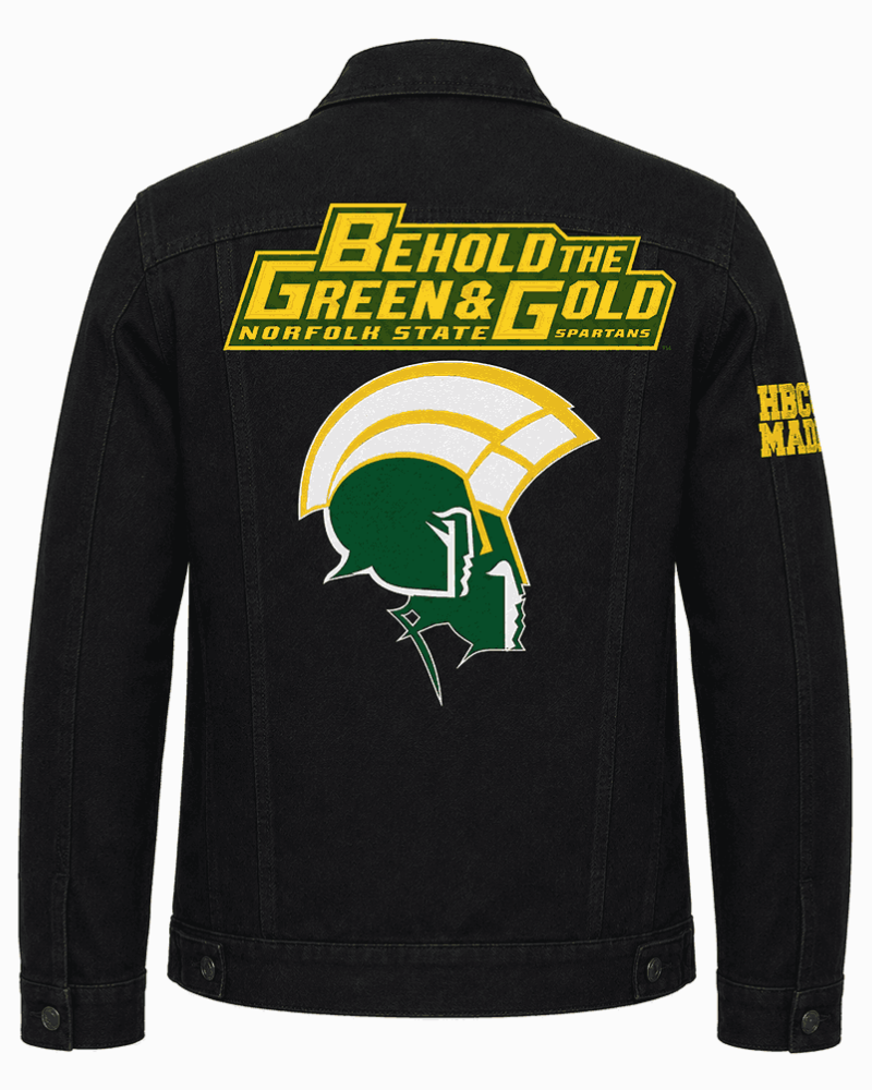 Norfolk State University Style Black Denim Jacket - Unisex