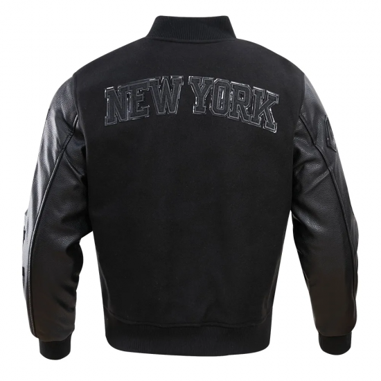 Ny Knicks Black Triple Varsity Jacket