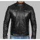 Oregon Black Leather Mens Cafe Racer Jacket