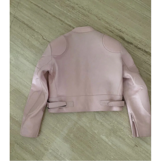 Peak Demna Pink Leather Biker Jacket