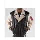 Pelle Pelle Varsity Biker BlackIvory Plush Jacket