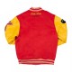 Pelle Pelle World Famous Red Wool and Leather Varsity Jacket