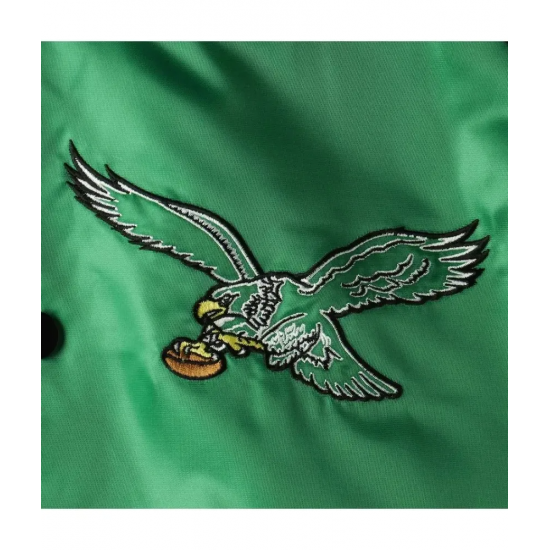 Philadelphia Eagles Lead Off Satin Varsity Jacket