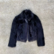 Prada Men's Black Leather Fur Jacket