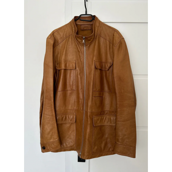 Prada Oak Brown Leather Jacket