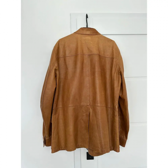 Prada Oak Brown Leather Jacket