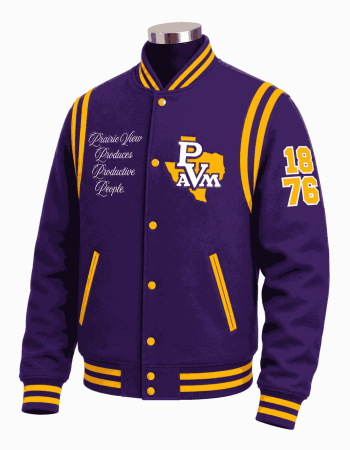 Prairie View A&M Purple Style Varsity Wool Jacket - Unisex