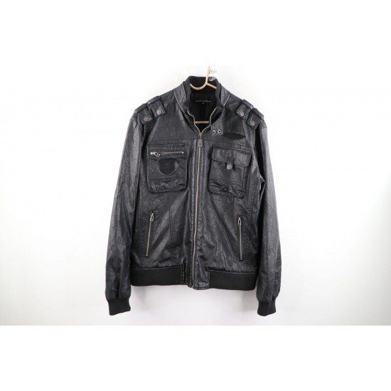 Premium Skull Equilibrium Motorcycle Jacket in Black