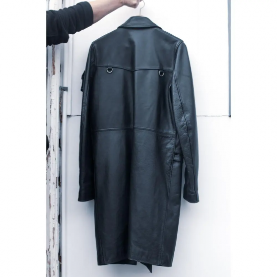 Raf Simons Pre Runway Black Palms Leather Rider's Coat