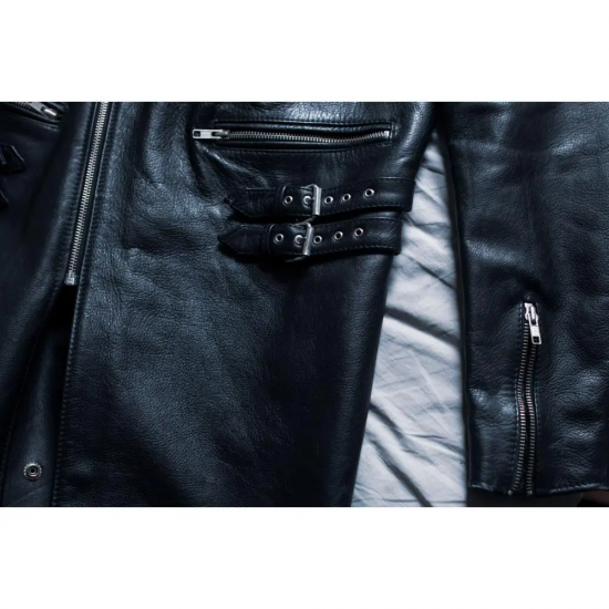 Raf Simons Pre Runway Black Palms Leather Rider's Coat