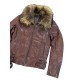 Rare Vintage Mink Fur Leather Jacket in Brown