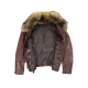 Rare Vintage Mink Fur Leather Jacket in Brown