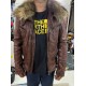 Rare Vintage Mink Fur Leather Jacket in Brown