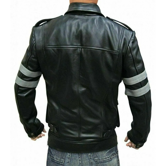 Resident Evil 6 Leon Leather Jacket Cosplay Costume Coat