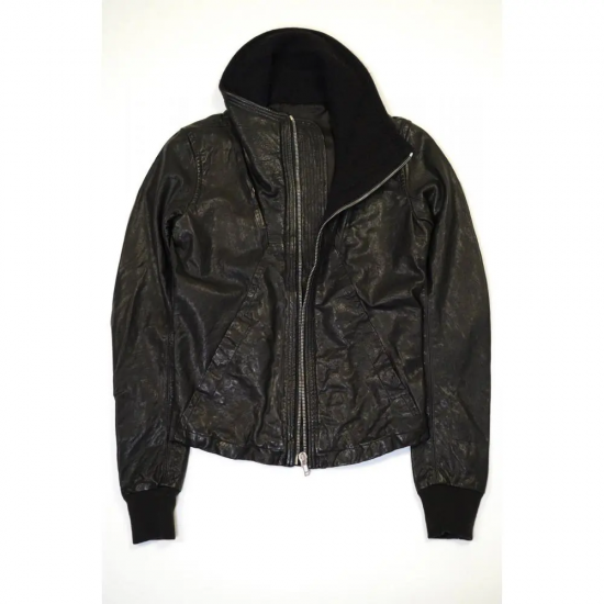 Rick Owens Leather Geo Jacket with Wool Lining